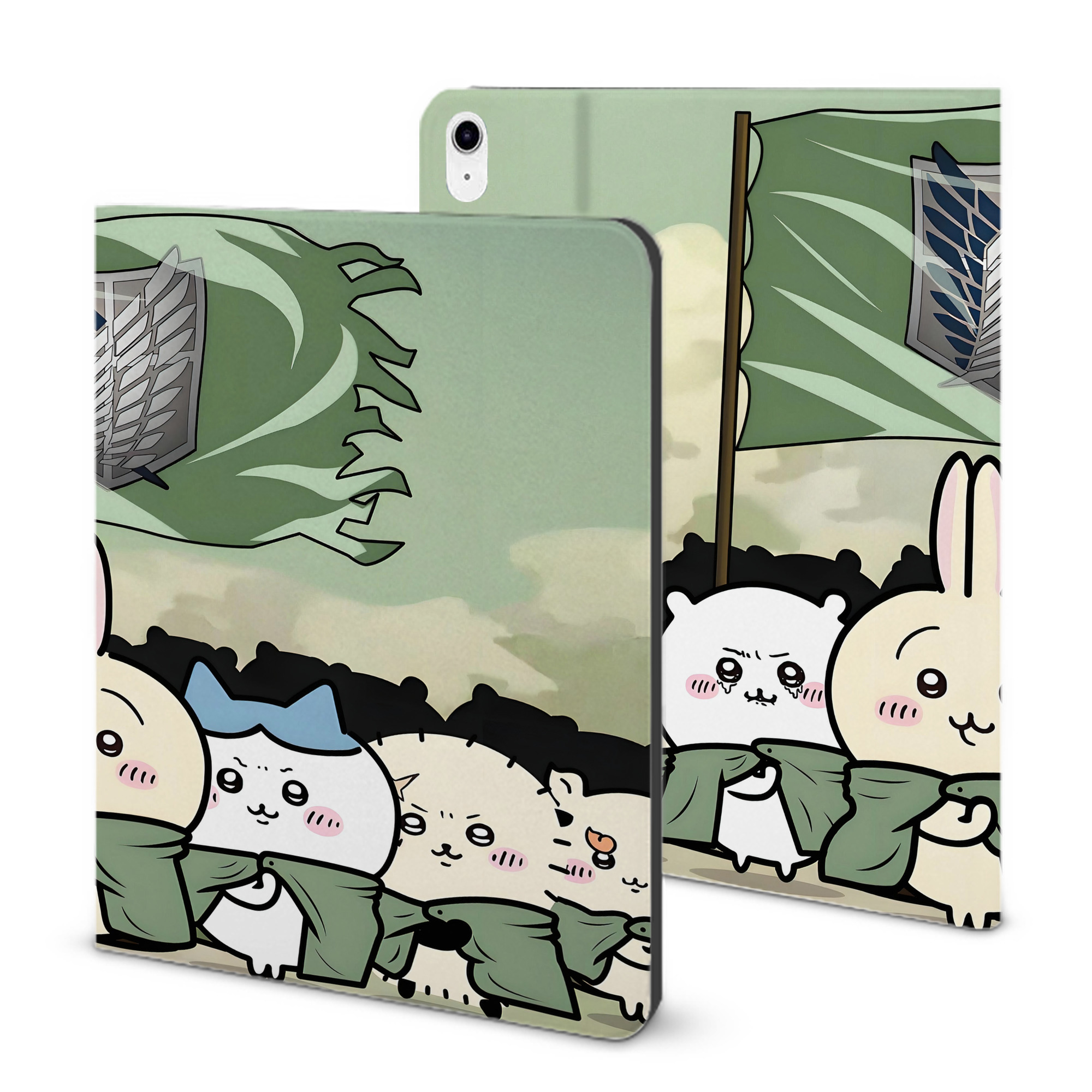 （画像用） ちいかわ Chii-kawa IPad ケース ブック型 PUレザー TPU 耐衝撃 軽量 薄型 ペン収納なし 全面保護 IPad 各モデル対応